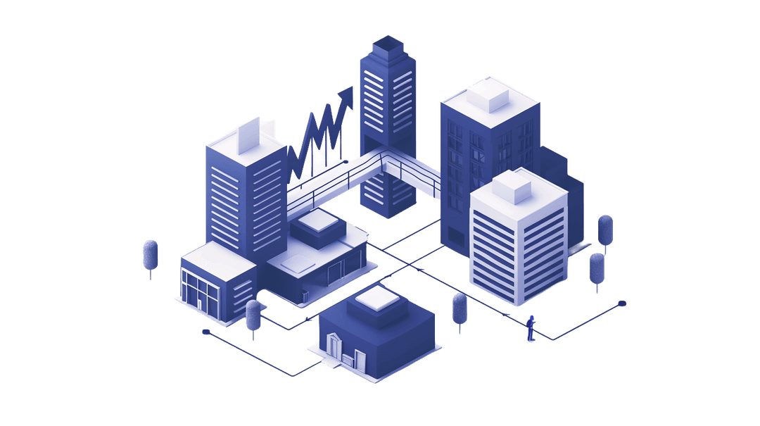 ビジネス成長とパートナーシップを表すイラスト