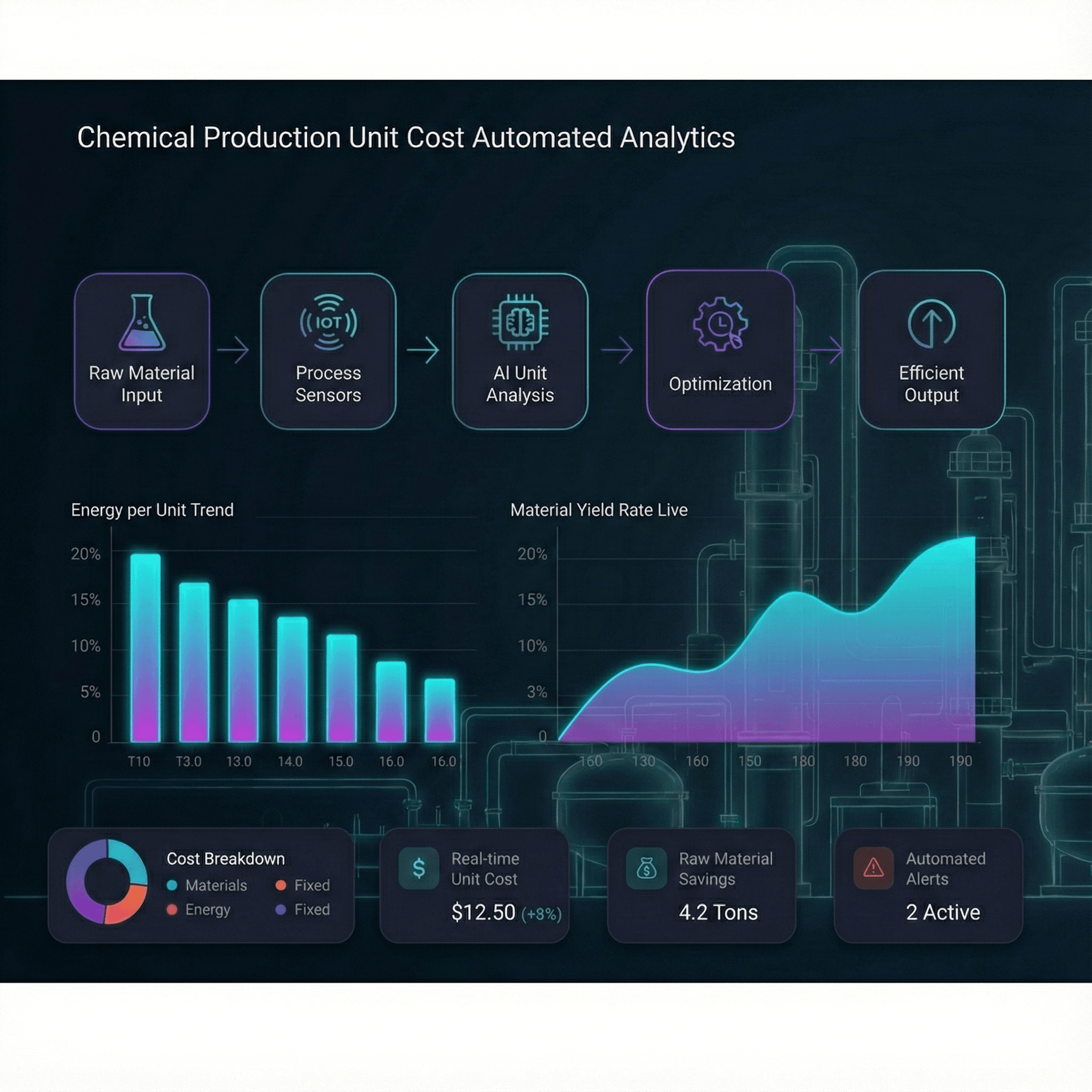 化学メーカー - 原単位分析の自動化